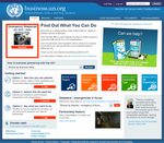 Homepage of the new UN & Business website