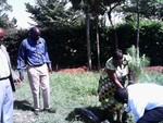 The Chief Guest the Deputy Governor during the launch of the Kisumu County Sports for Social Change Tonourment, one of our lattest projects, she planted a tree to mark the launch.