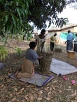 Building traditional beehives - Namananga Village, Mukono, Uganda February 2015