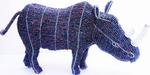 Beaded wire rhino sculpture designed for 'Save the Rhino' International.
