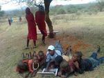 Computer is introduced to children in remote area