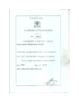 Tanzania registration certificate