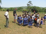 A volunteer with children